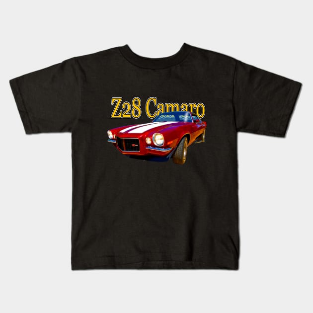 1971 Z28 Camaro HDR Kids T-Shirt by vivachas